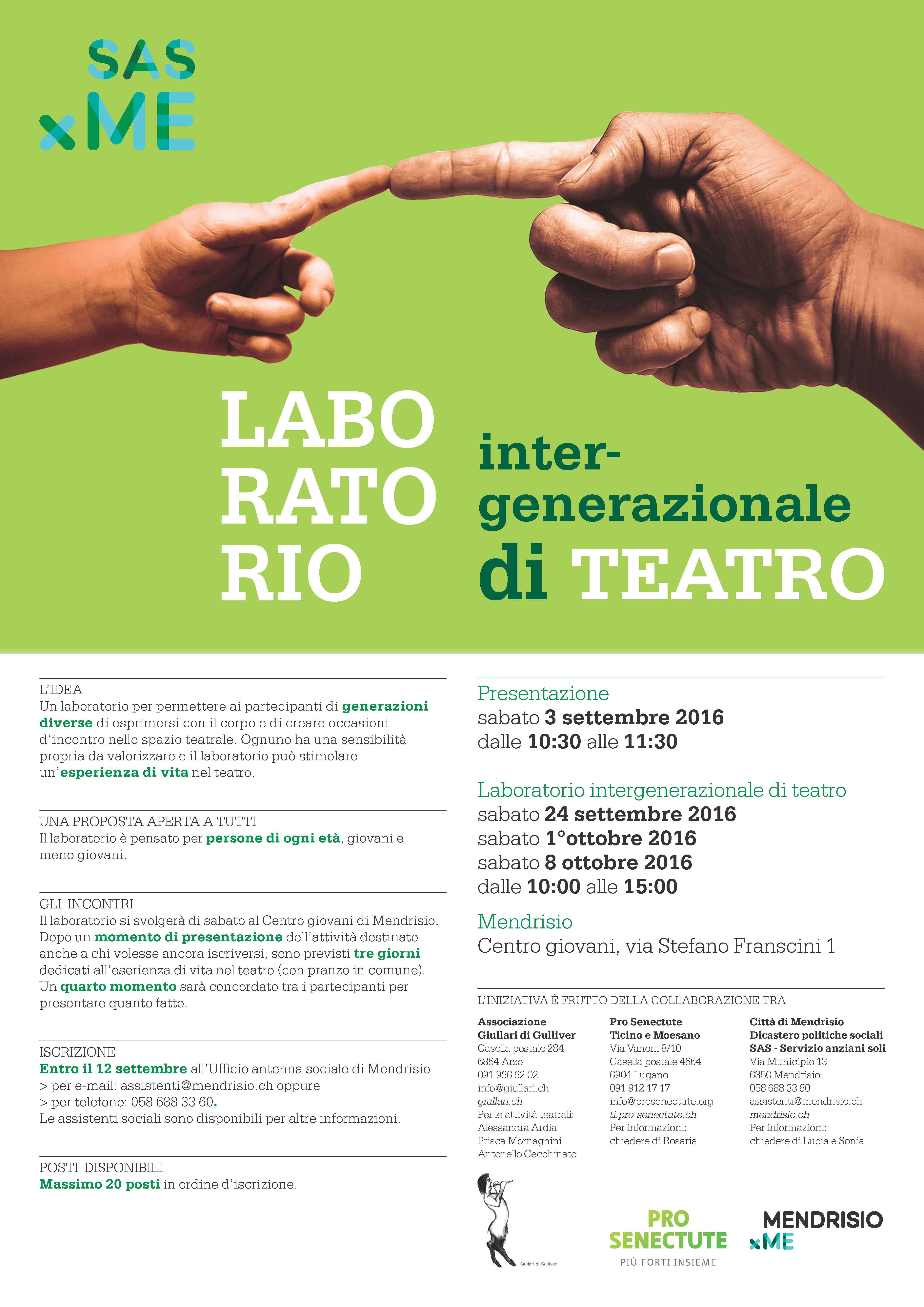 SASxME laboratorio teatro LOCANDINA